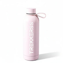 Charger l'image dans la galerie, Gourde rose TREKKERSS en acier avec bouchon à boucle, design moderne minimaliste